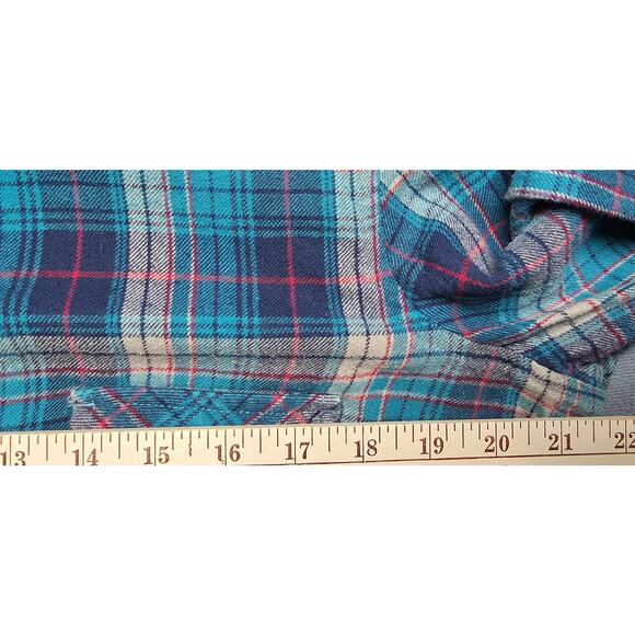 Natural Reflections Blue Plaid Flannel Womens Size XL Soft Lightweight - Picture 4 of 8